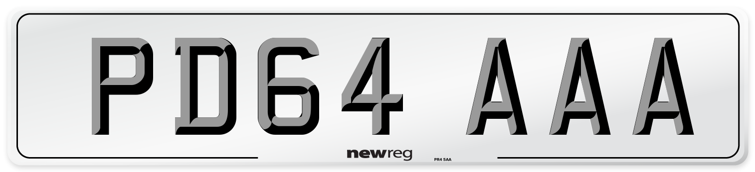 PD64 AAA Number Plate from New Reg